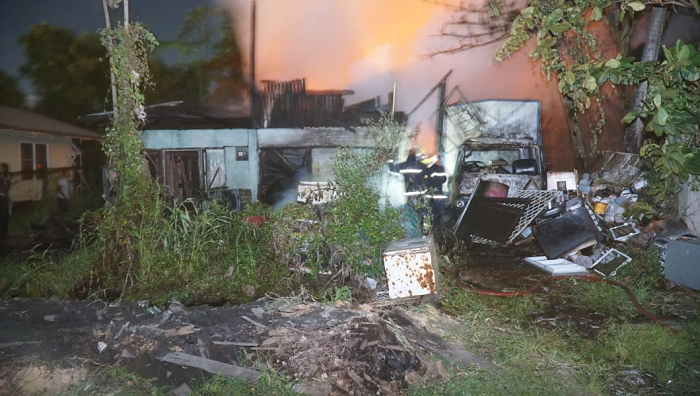 Disputed property mysteriously goes up in flames