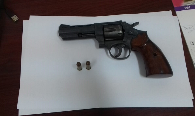 Two arrested for gun find