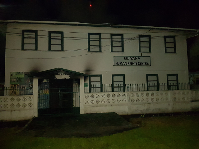 Arsonist(s) targets Human Rights Centre in Georgetown