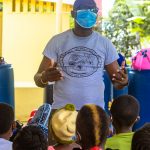 Goodies in a backpack for Berbice children