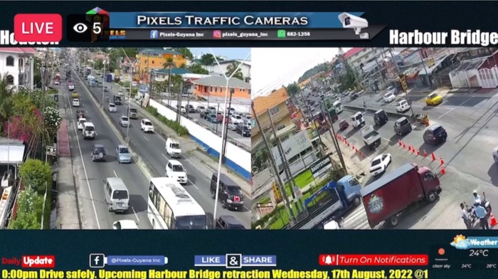 Quiet but loud; the LED Screens along the East Bank Demerara