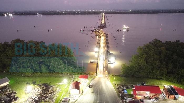 Major structural damage as Fuel Tanker slams into Demerara Harbour Bridge