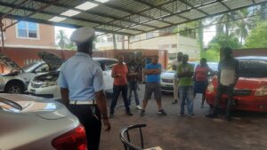 Young policemen lecture Green Ice drivers on proper road use
