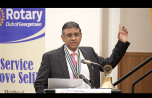 President of the Georgetown Rotary Club -Devindra Kissoon