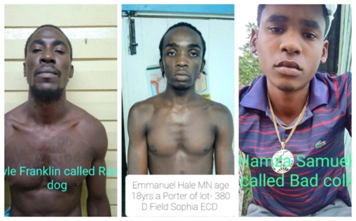 From L-R: Rawle Franklin, Emanuel Hale and Hamza Samuels